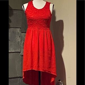 Wonder Girl Red Detailed Lace Dress